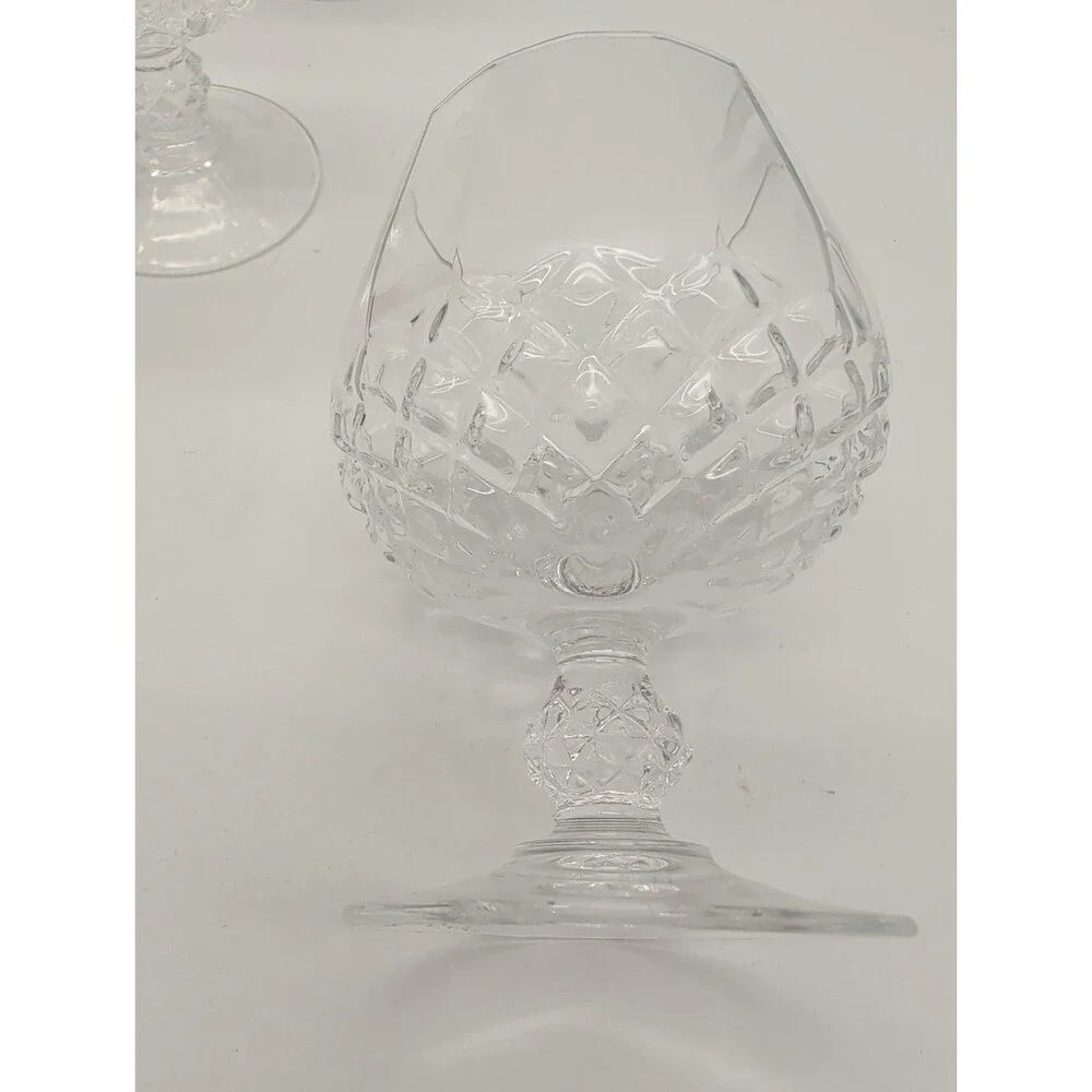 VTG (4) Cristal D'Arques LONGCHAMP Lead Crystal Brandy Snifters  Cognac Glasses
